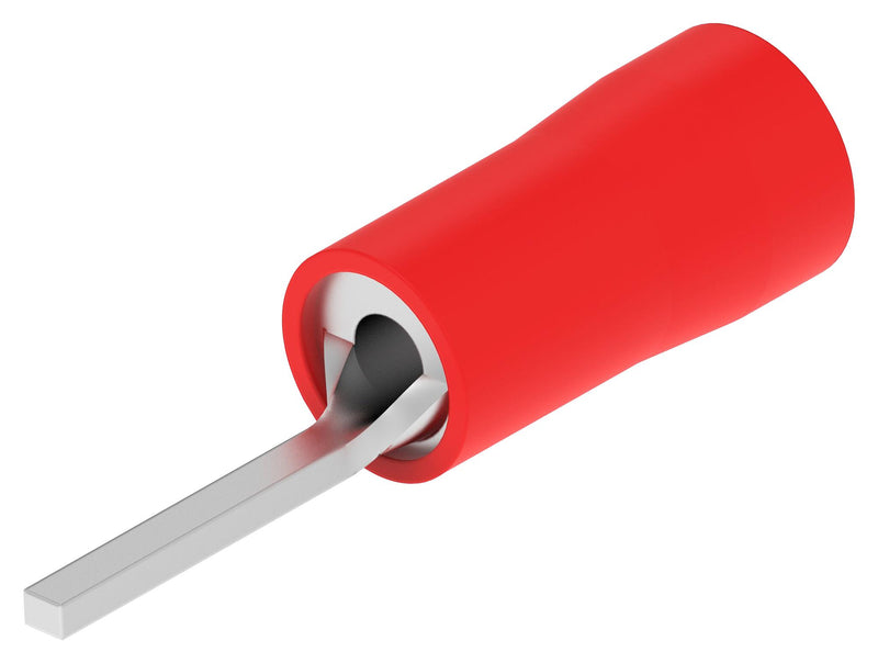 TE Connectivity 165446 Blade Terminal Pidg 22AWG to 16AWG 1.6 mm&Acirc;&sup2; Red Nylon (Polyamide) 1mm x 0.83mm