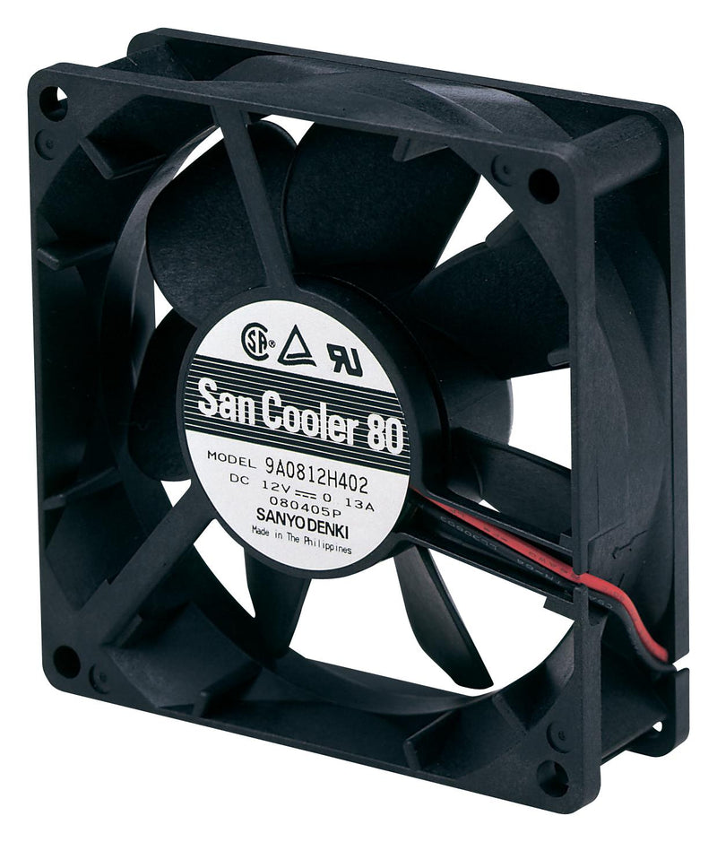 Sanyo Denki 9A0824H402 Axial Fan 24 VDC DC 80 mm 25 29 dBA 36.4 cu.ft/min