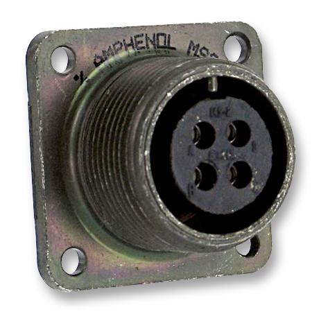 AMPHENOL MS3102A16S-1S Circular Connector, MIL-DTL-5015 Series, Box Mount Receptacle, 7 Contacts, Solder Socket, Threaded