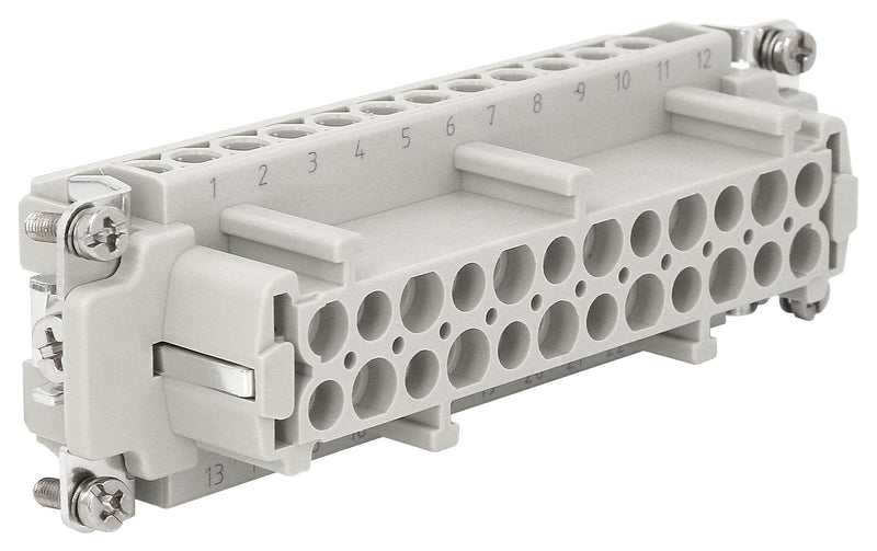 Multicomp PRO MP009572 Heavy Duty Connector MP-HE Inserts Insert 24+PE Contacts 24B Receptacle Screw Socket