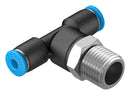 Festo QST-1/4-4 Pneumatic Fitting Push-In T-Fitting R1/4 14 bar 4 mm PBT (Polybutylene Terephthalate) QST