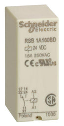 SCHNEIDER ELECTRIC RSB1A160BD General Purpose Relay, RSB Series, Interface, SPDT, 24 VDC, 16 A