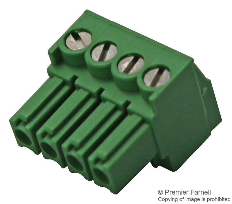 BUCHANAN - TE CONNECTIVITY 284506-4 Pluggable Terminal Block, 3.5 mm, 4 Ways, 30 AWG, 14 AWG, 2 mm&sup2;, Screw