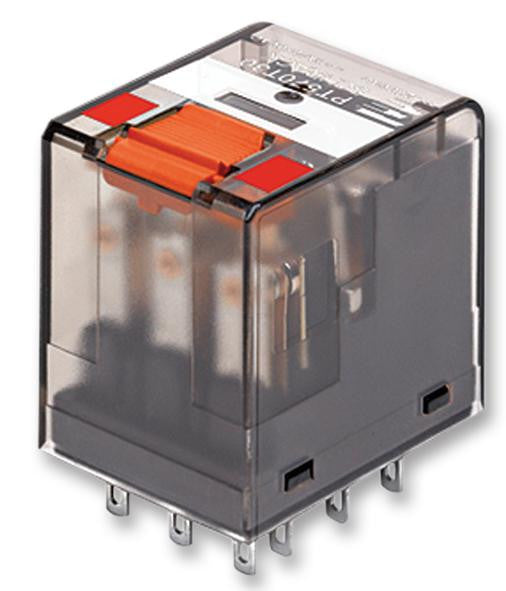 SCHRACK - TE CONNECTIVITY PT571730 Power Relay, 4PDT, 230 VAC, 6 A, PT Series, Through Hole, Non Latching