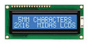 MIDAS MC21605C6WK-BNMLW-V2 Alphanumeric LCD, 16 x 2, White on Blue, 5V, Parallel, English, Euro, Transmissive