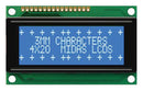 MIDAS MC42004A6W-BNMLW-V2 Alphanumeric LCD, 20 x 4, White on Blue, 5V, Parallel, English, Japanese, Transmissive