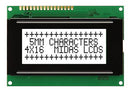 MIDAS MC42004A6WK-FPTLW-V2 Alphanumeric LCD, 20 x 4, Black on White, 5V, Parallel, English, Euro, Transflective