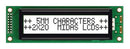 MIDAS MC22005A6WK-FPTLW-V2 Alphanumeric LCD, 20 x 2, Black on White, 5V, Parallel, English, Euro, Transflective