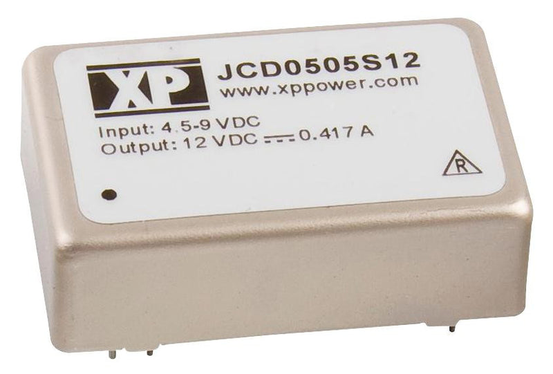 XP POWER JCD0512S24 5 Watt 2:1 Input Range Single Output DC/DC Converter, Input 9V to 18V, Output 24V/208mA