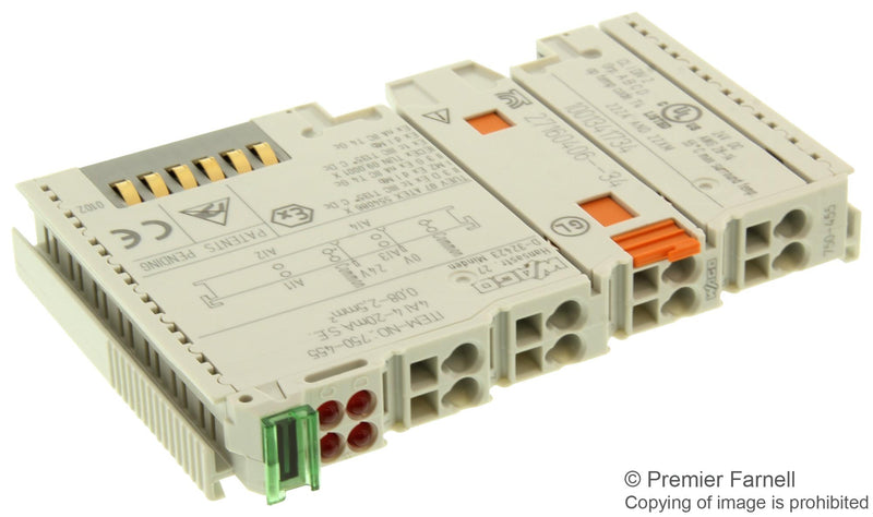 WAGO 750-455 Input Module, Analog, 750 Series, 4 Channel, 4 to 20 mA, Single Ended