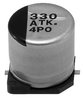 PANASONIC ELECTRONIC COMPONENTS EEETKK331UAM SMD Aluminium Electrolytic Capacitor, Radial Can - SMD, 330 &micro;F, 80 V, 0.3 ohm, TK Series