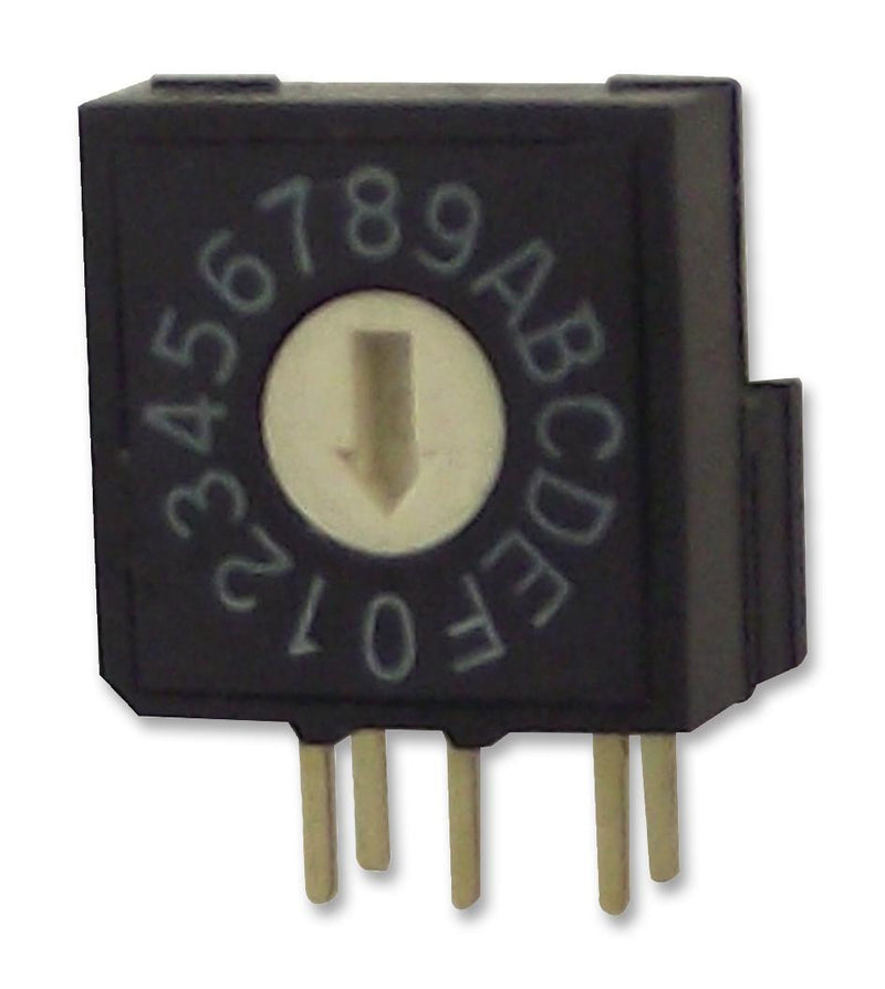 MULTICOMP MCRV3AF-16R-V-B Rotary Coded Switch, Through Hole, 16 Position, 24 VDC, Hexadecimal, 25 mA