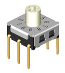 MULTICOMP MCRJH3H-10R-Q Rotary Coded Switch, Through Hole, 10 Position, 24 VDC, 25 mA