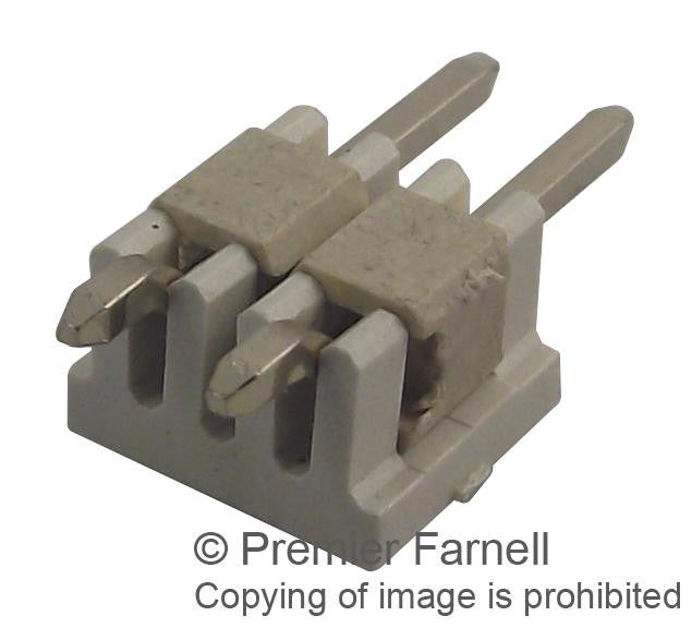 GCT (GLOBAL CONNECTOR TECHNOLOGY) BG301-02-A-0540-L-B Board-To-Board Connector, Right Angle, 2.54 mm, 2 Contacts, Header, White Lite BG301 Series