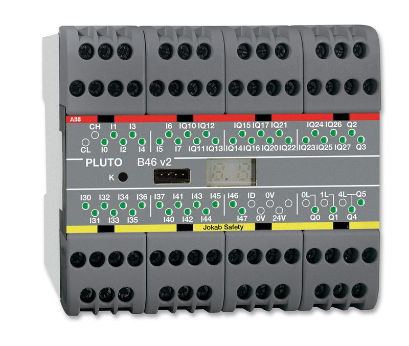 ABB 2TLA020070R1700 Programmable Logic Controller (PLC), Safety, Pluto, B46, 40 Inputs, 6 Output, 24V, DIN Rail