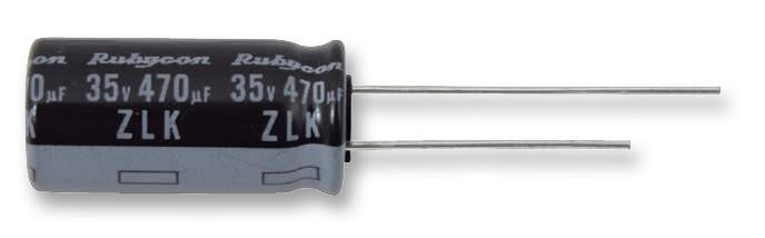 RUBYCON 35ZLK220M10X12.5 Electrolytic Capacitor, Miniature, 220 &micro;F, 35 V, ZL Series, &plusmn; 20%, Radial Leaded, 10 mm