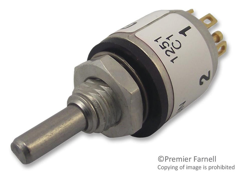 GRAYHILL 50D90-01-1-AJN Rotary Switch, 4 Position, Non Illuminated, 50 Series, 90 &deg;, 150 mA, 200 mA