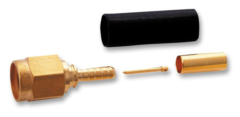 AMPHENOL CONNEX 132114 RF / Coaxial Connector, SMA Coaxial, Straight Plug, Crimp, 50 ohm, RG174, RG188A, RG316, Brass