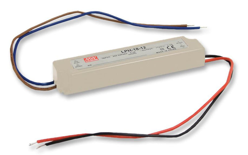 MEAN WELL LPHC-18-700 LED Driver, Class II, 17.5 W, 25 V, 700 mA, Constant Current, 180 V, 264 V