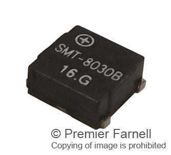 MULTICOMP MCSMT-8030B-3717 Transducer, Magnetic ,Buzzer, 2.5 V to 5 V, 90 mA, 85 dB, 2.67 kHz