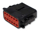 DEUTSCH DTM06-08SA-EE04 Connector Housing, High Temp, Black, A Key, DTM Series, Plug, 8 Ways, DT Series Socket Contacts