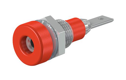 Staubli 23.0030-22 Banana Test Connector 2mm Jack Panel Mount 10 A 60 VDC Red