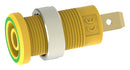 Tenma 72-14222 Banana Test Connector Jack Panel Mount 36 A 1 kV Gold Plated Contacts Green Yellow