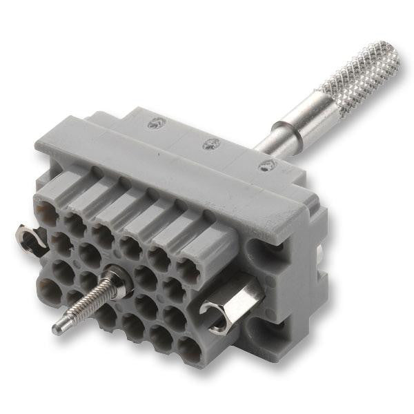 EDAC 516-020-000-401 Connector Housing, Grey, Actuating Screw & Polarizing Hardware, 516 Series, Receptacle, 20 Ways