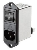 SCHAFFNER FN281-2-06 Power Entry Connector, FN 280 Series, Plug, 250 VAC, 2 A, Panel Mount, Quick Connect