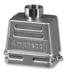 AMPHENOL SINE/TUCHEL C146 21R006 607 1 Heavy Duty Connector Hood, M25 Top Entry, 2 Pegs, Low Profile, Heavy Mate Series, 180&deg;