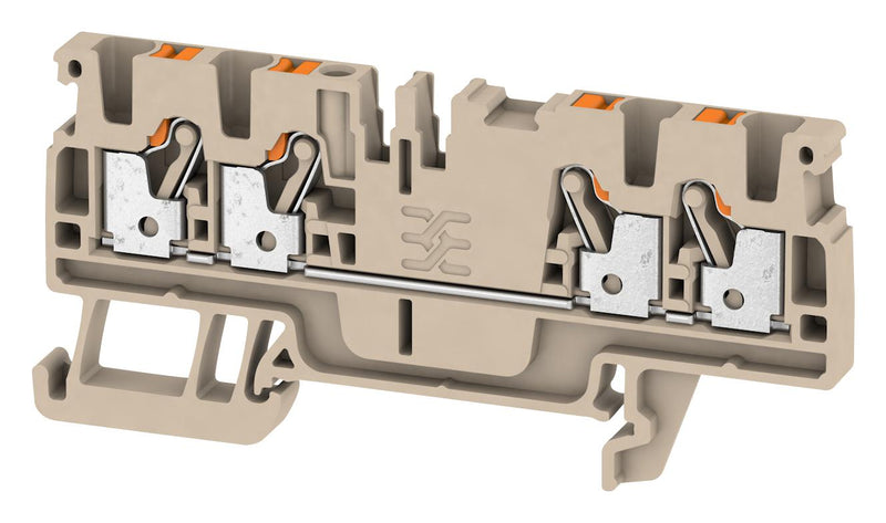 WEIDMULLER 1521690000 DIN Rail Mount Terminal Block, 4 Ways, 28 AWG, 12 AWG, 2.5 mm&sup2;, Push In, 24 A