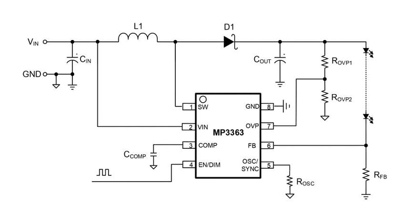 Monolithic Power Systems (MPS) MP3363GJ-P LED Driver DC / Boost 440 kHz TSOT-23 SMD -40 to 125 &deg;C