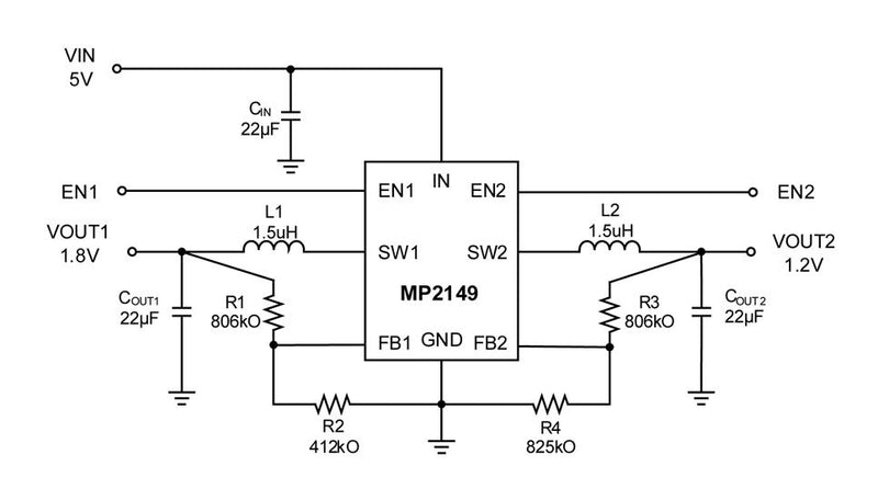 Monolithic Power Systems (MPS) MP2149GJ-P DC/DC Switching Regulator Adjustable Synchronous Buck 2.7V to 6V in 5.5V/1A Out TSOT-23-8 New