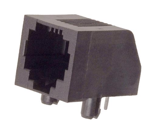 AMP - TE Connectivity 5555165-5 Modular Connector RJ11 Jack 1 x (Port) 6P2C Cat3 Through Hole Mount