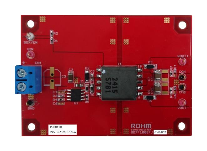 Rohm BD7F100EFJ-EVK-002 Evaluation Board BD7F100EFJ DC/DC Converter Isolated 24V In &plusmn;15V Out 165mA