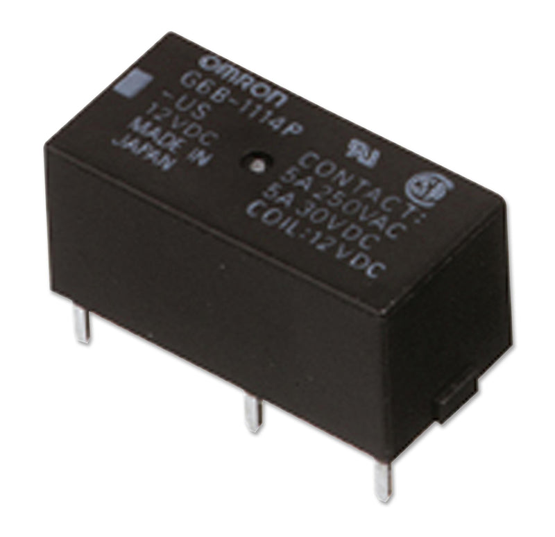 OMRON ELECTRONIC COMPONENTS G6B2114PFDUS5DC General Purpose Relay, G6B Series, Power, Non Latching, SPST-NO, SPST-NC, 5 VDC, 5 A