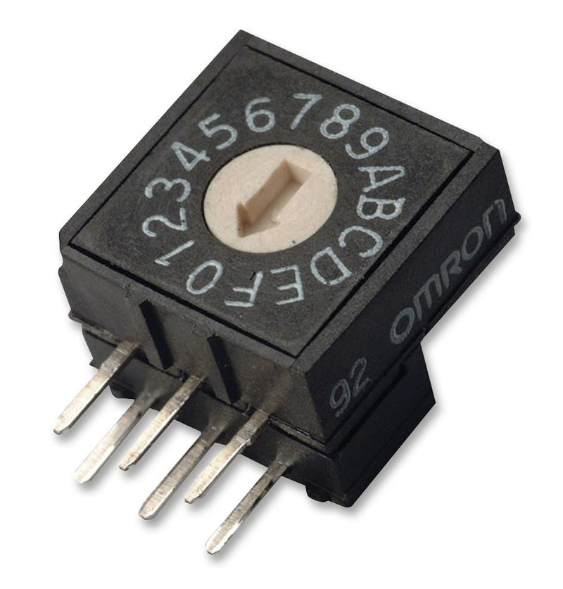 OMRON ELECTRONIC COMPONENTS A6RV102RF Rotary Coded Switch, Through Hole, 10 Position, 24 VDC, BCD, 25 mA