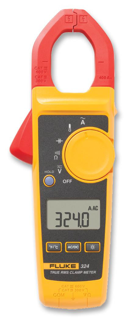 FLUKE FLUKE 324 Clamp Meter, AC Current, AC/DC Voltage, Capacitance, Continuity, Resistance, Temperature, 400 A