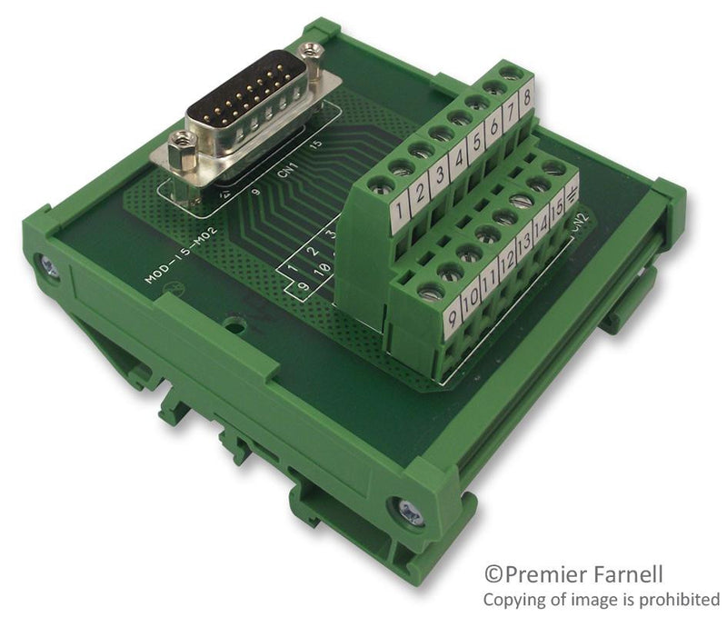 MULTICOMP MOD-37-M Terminal Block Interface, D Sub 37 Position Plug, Screw Type 38 Position Terminal Block