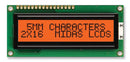 MIDAS MC21605C6W-FPTLA-V2 Alphanumeric LCD, 16 x 2, Black on Amber, 5V, Parallel, English, Japanese, Transflective