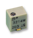 BOURNS 3214W-1-104E Trimmer Potentiometer, 100 kohm, 250 mW, &plusmn; 10%, Trimpot 3214 Series, 5 Turns, Surface Mount Device