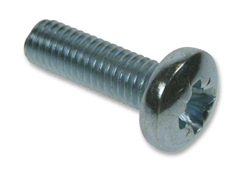 DURATOOL DM2.516PRSTMCZ100DIN7985 Machine Screw, M2.5, 16 mm, Zinc, Steel, Pan Head Pozidriv