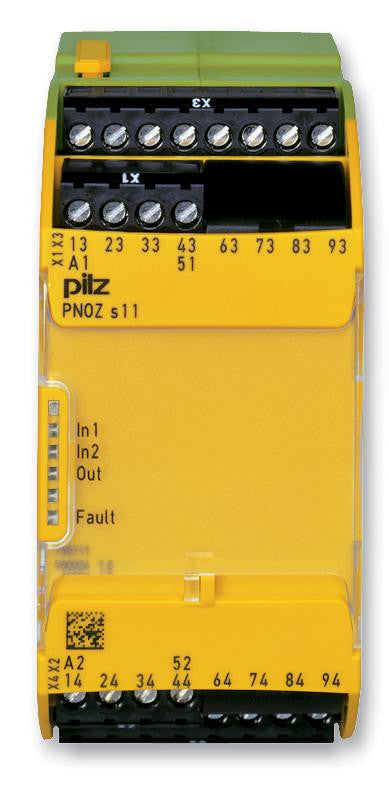 PILZ 751111 General Purpose Relay, PNOZ s11 Series, Interface, 8PST-NO, SPST-NC, 24 VDC, 6 A