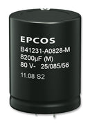 EPCOS B41231A7109M000 Electrolytic Capacitor, Snap-in, 10000 &iuml;&iquest;&frac12;F, 35 V, B41231 Series, 2000 hours @ 85&iuml;&iquest;&frac12;C, &iuml;&iquest;&frac12; 20%