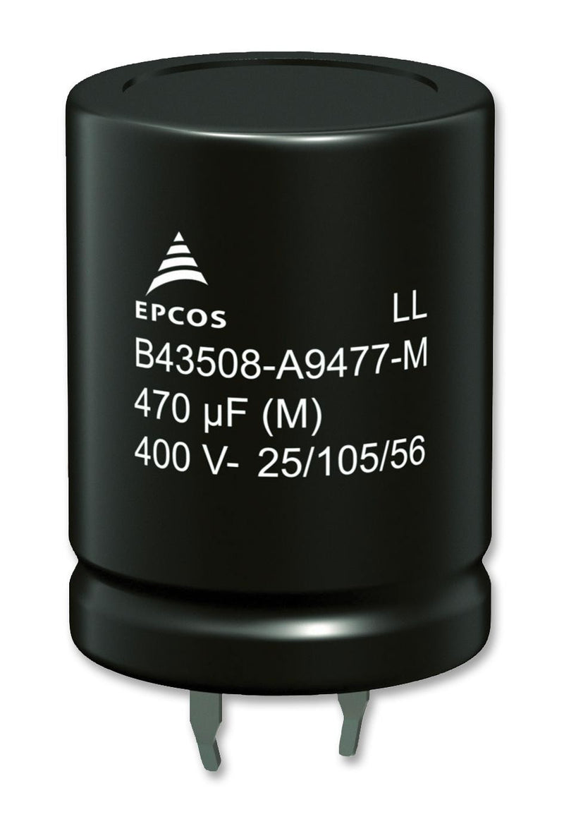 EPCOS B43508A9108M000 Electrolytic Capacitor, Snap-in, 1000 &iuml;&iquest;&frac12;F, 400 V, B43505 Series, 3000 hours @ 105&iuml;&iquest;&frac12;C, &iuml;&iquest;&frac12; 20%