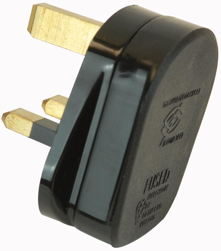 PRO Elec 9248 BLK 3A 9248 3A Power Entry Connector UK Mains Plug 13 A Black Nylon (Polyamide) Body 240 V