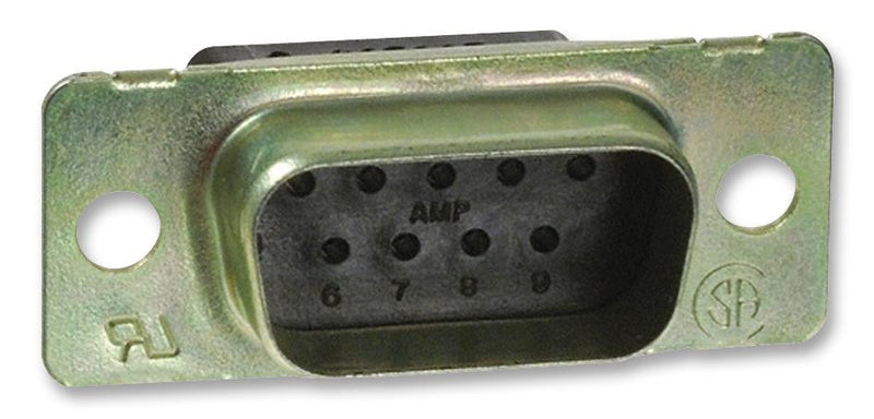 AMP - TE CONNECTIVITY 205204-9 D Sub Connector Housing, 9 Ways, D Sub, DE, AMPLIMITE HDP-20 Series, Plug, Steel Body