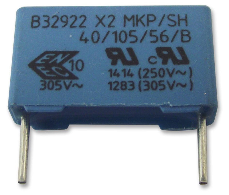 EPCOS B32922C3154M000 Film Capacitor, 0.15 &micro;F, X2, 305 V, &plusmn; 20%, B32922C Series, Radial Leaded