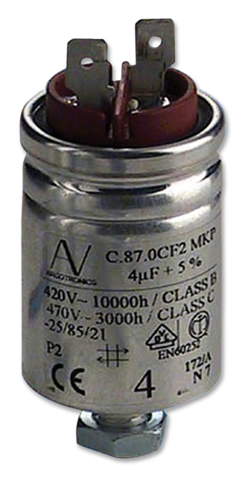 KEMET C878BG35500SA0J Film Capacitor, 50 &micro;F, C87 Motor Run Series, 470 V, Quick Connect, Snap-In, &plusmn; 5%, 20 V/&micro;s