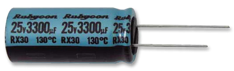 RUBYCON 63RX3033M8X11.5 Electrolytic Capacitor, Miniature, 33 &micro;F, 63 V, RX30 Series, &plusmn; 20%, Radial Leaded, 8 mm
